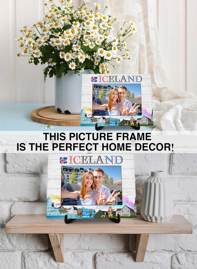 KFNER Iceland Picture Frame, Travel Photo Frame Gifts for Women Men Friends Couples Family, Iceland Souvenirs for Wedding Engaged Honeymoon, Vacation Picture Frames Favors -40 - Image 3